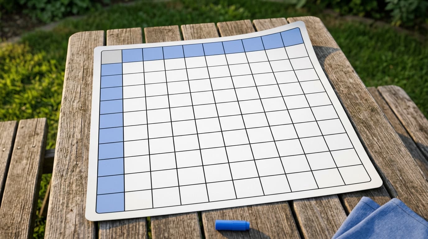 baseball squares grid setup